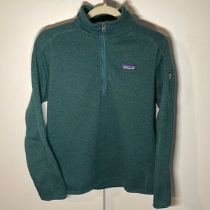 PATAGONIA Women’s Better Sweater 1/4 Zip Fleece - Size L, Dark Blue/Green